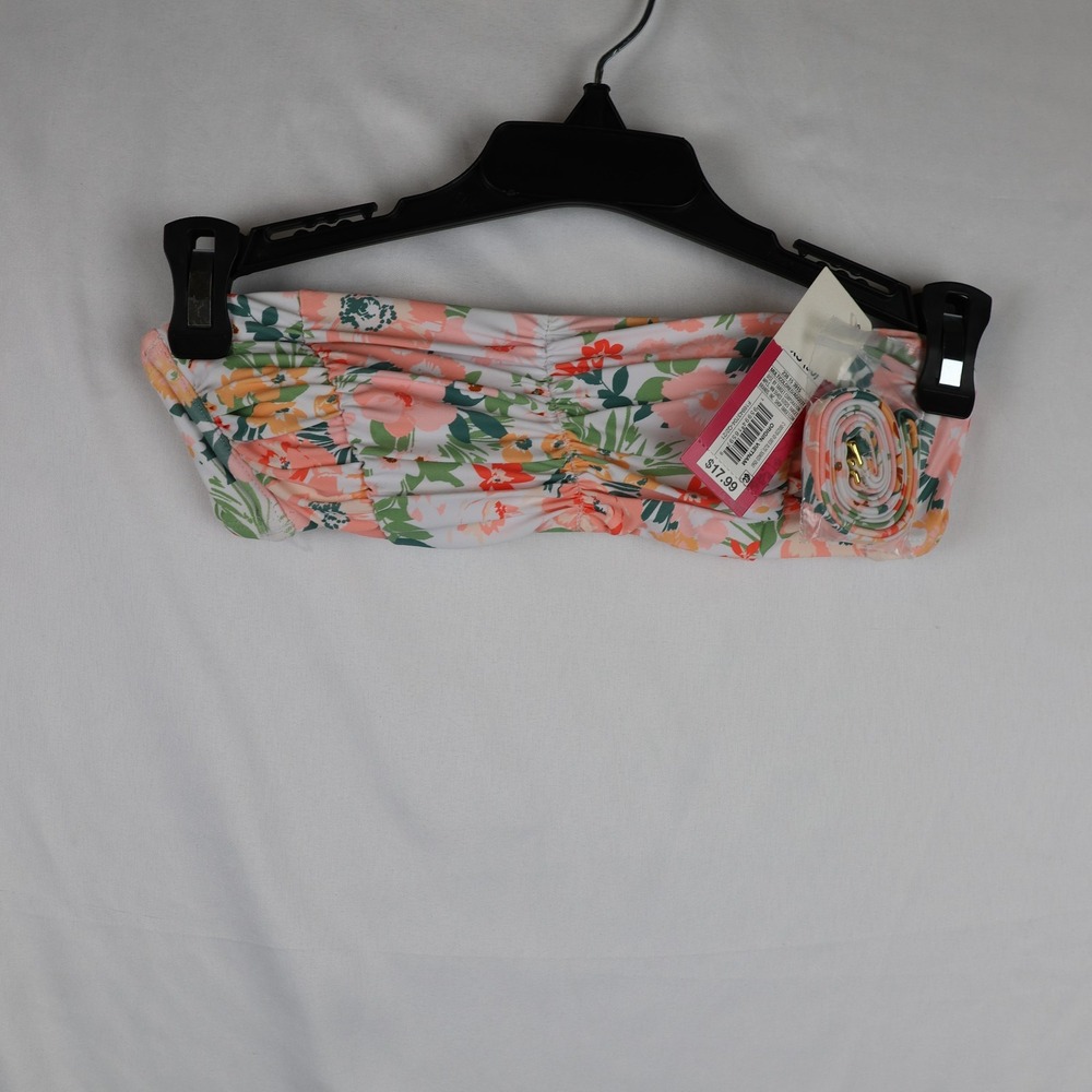Xhilaration Bikini Top Womens XS Multicolor‎ Floral Strapless Bandeau Swim NWT